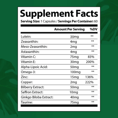 Rosevya 14-In-1 Advanced Eye Formula Supplement